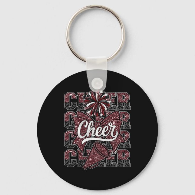 Coquette Bow Cheer Funny Cheerleader Cheerleading  Key Ring (Front)