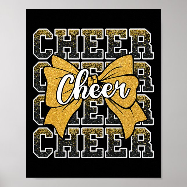 Coquette Bow Cheer Funny Cheerleader Cheerleading  Poster (Front)