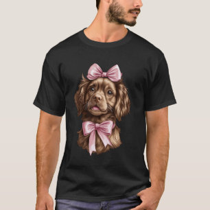 Coquette Bow Chesapeake Bay Retriever Dog Mum Pink T-Shirt