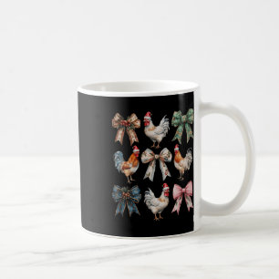 Coquette Bow Chicken Christmas Farm Animal Cute Ho Coffee Mug