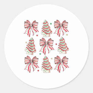 Coquette Bow Christmas Debbie Becky Jen Cake Lover Classic Round Sticker