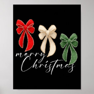 Coquette Bow Christmas Funny Retro Gift Tee Women, Poster