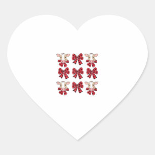 Coquette Bow Christmas Highland Cow Santa Cute Xma Heart Sticker