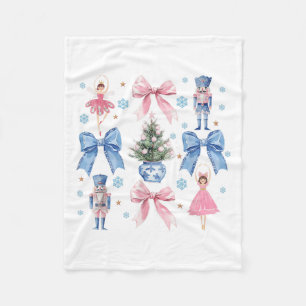 Coquette Bow Christmas Nutcracker Ballet Festive W Fleece Blanket