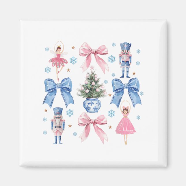 Coquette Bow Christmas Nutcracker Ballet Festive W Magnet (Front)