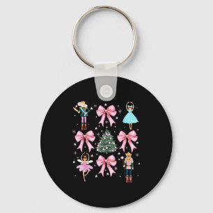 Coquette Bow Christmas Nutcracker Ballet Women Gir Key Ring