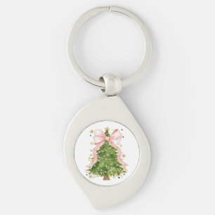 Coquette Bow Christmas Tree Holiday Girly Outfit W Key Ring