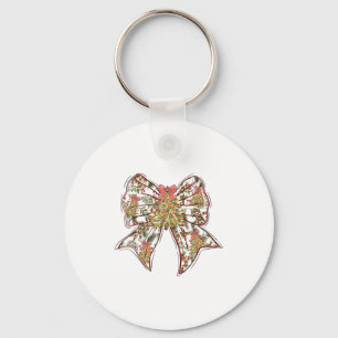 Coquette Bow Christmas Tree Holiday Xmas Girly Wom Key Ring
