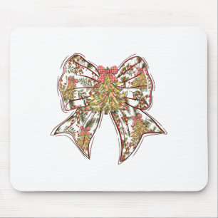 Coquette Bow Christmas Tree Holiday Xmas Girly Wom Mouse Pad