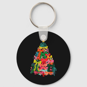 Coquette Bow Christmas Tree Preppy Christmas Girly Key Ring