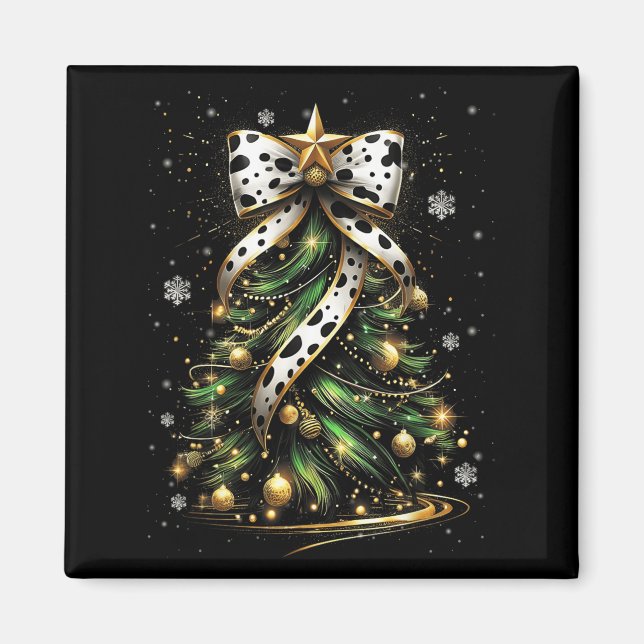 Coquette Bow Christmas Tree Xmas Decor Holiday Sea Magnet (Front)