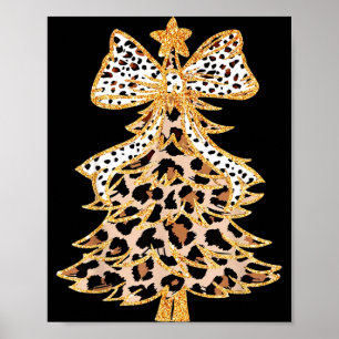 Coquette Bow Christmas Tree Xmas Holiday Girl Wome Poster