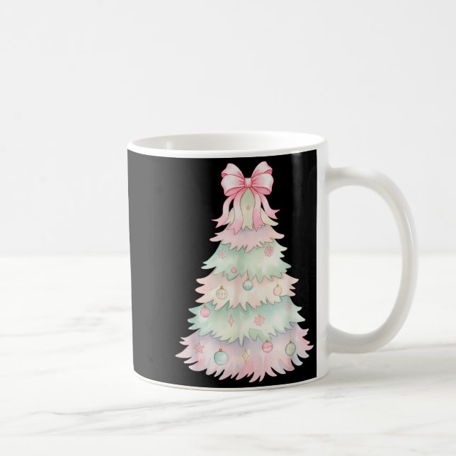 Coquette Bow Christmas Tree Xmas Holiday Girls Wom Coffee Mug (Right)