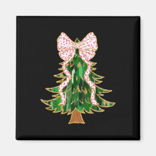 Coquette Bow Christmas Tree Xmas Holiday Girly Wom Magnet