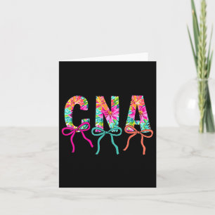 Coquette Bow Cna Nurse Summer Tropical Flowers Alo Card