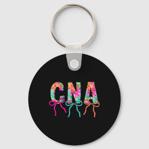 Coquette Bow Cna Nurse Summer Tropical Flowers Alo Key Ring