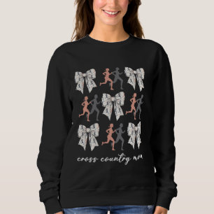 Coquette Bow Cross Country Mum Cute XC Lovers Moth Sweatshirt