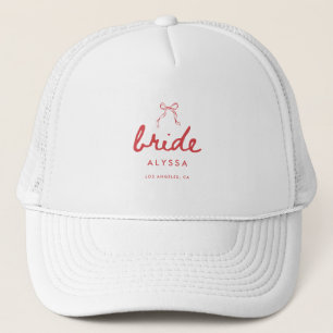 Coquette Bow Custom Bride's Name Bachelorette Trucker Hat