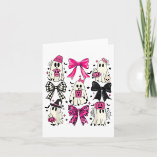 Coquette Bow Cute Ghost Halloween Pumpkin Spooky S Card