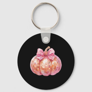 Coquette Bow Disco Pumpkin Fall Autumn Funny Hallo Key Ring