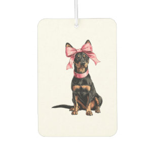 Coquette Bow Doberman Dog Mum Girl Pink Car Air Freshener