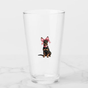Coquette Bow Doberman Dog Mum Girl Pink Glass