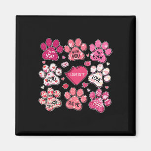 Coquette Bow Dog Paw Print Heart Valentine Dog Mom Magnet