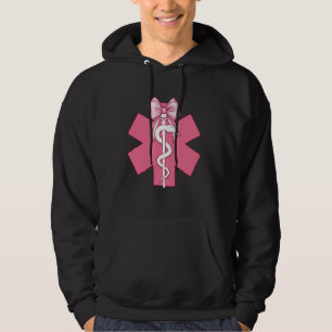 Coquette Bow EMT Emergency Medical Technician Symb Hoodie