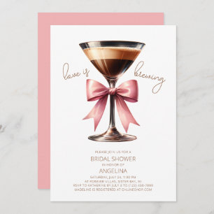 Coquette Bow Espresso Martini Bridal Shower  Invitation