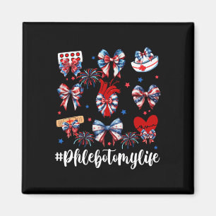 Coquette Bow Fireworks Phlebotomy Happy 4th Of Jul Magnet