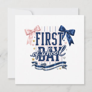 Coquette Bow First Day of School  Invitation
