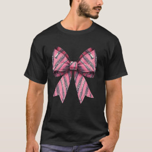 Coquette Bow Flute Girl Pattern Flautist Mum Cute T-Shirt