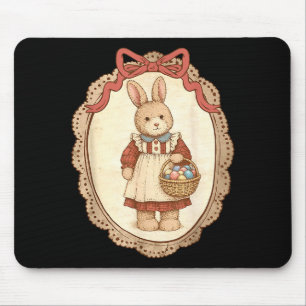 Coquette Bow Funny Bunny Eggs Rabbit Happy Easter Mouse Pad
