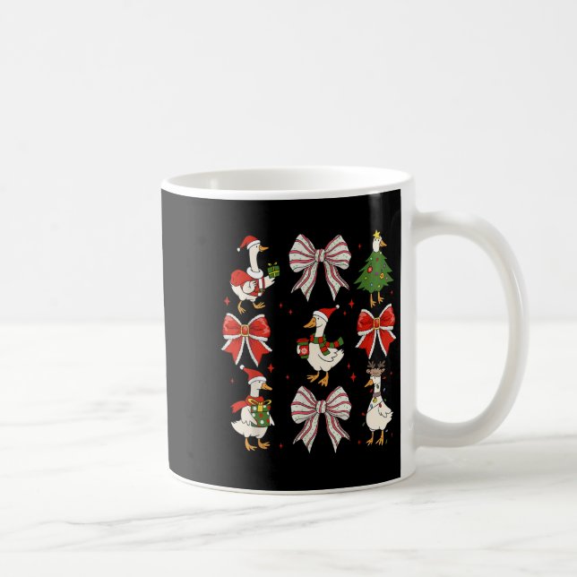 Coquette Bow Funny Goose Christmas Holiday Merry G Coffee Mug (Right)