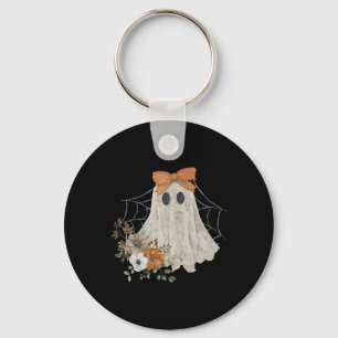 Coquette Bow Funny Halloween Lace Ghost Girly Spoo Key Ring