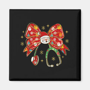 Coquette Bow Funny Nurse Christmas Stethoscope San Magnet