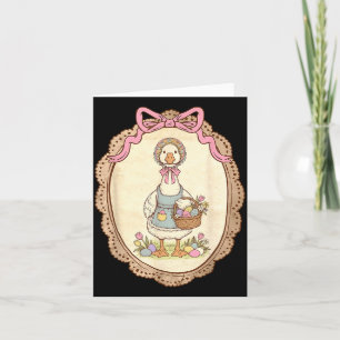 Coquette Bow Funny Silly Goose Bunny Eggs Happy Ea Card