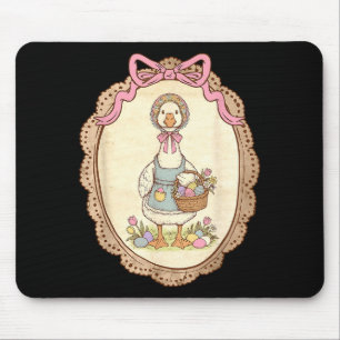 Coquette Bow Funny Silly Goose Bunny Eggs Happy Ea Mouse Pad