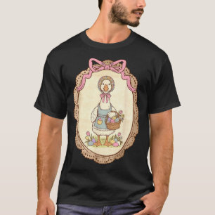 Coquette Bow Funny Silly Goose Bunny Eggs Happy Ea T-Shirt