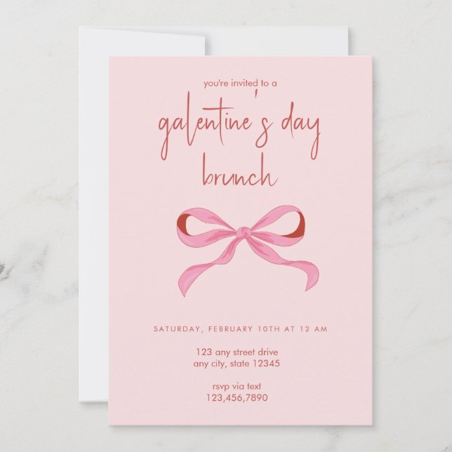 Coquette Bow Galentine's Day Party Invitation (Front)