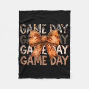 Coquette Bow Game Day American Footll Autumn Thank Fleece Blanket