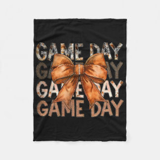 Coquette Bow Game Day American Footll Autumn Thank Fleece Blanket