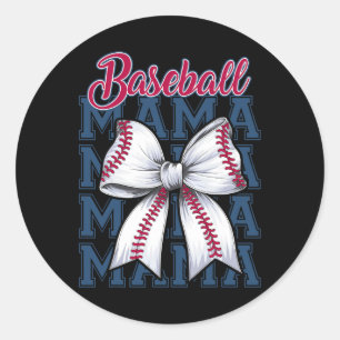 Coquette Bow Game Day Sell Mama Softll Mother's Da Classic Round Sticker