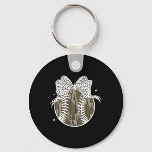 Coquette Bow Game Day Sell Softll Camouflage Cheer Key Ring