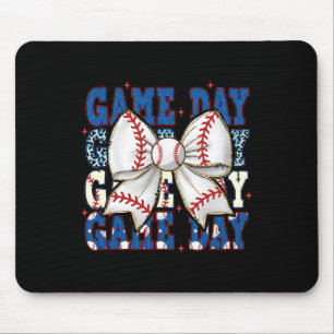 Coquette Bow Game Day Sell Softll Funny Cheer Mum Mouse Pad