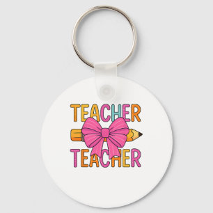 Coquette Bow Gifts Teacher Happy First Day Back To Key Ring