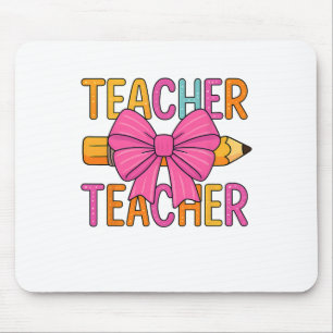 Coquette Bow Gifts Teacher Happy First Day Back To Mouse Pad