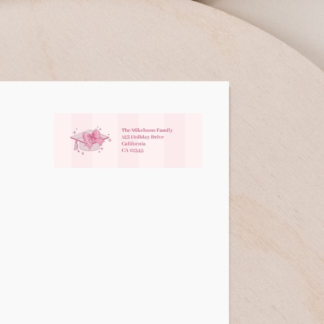  Coquette  Bow Graduatio Return Address Label (Creator Uploaded)