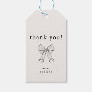 Coquette Bow Graduation Announcement Thank You Gift Tags