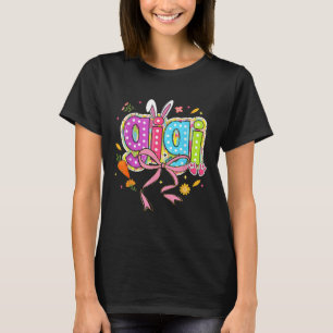Coquette Bow Grandma Bunny Gigi Easter Boho Floral T-Shirt
